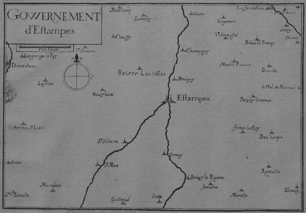 Tassin: le gouvernement d'Etampes (carte de 1644)