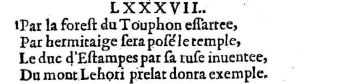 Texte de l'édition posthume et princeps de cette Prophétie (1568)