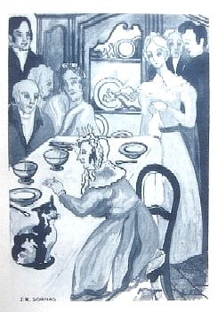 Madame Vauquer, gravure de J.-P. Sarnas (édition Martel de 1945)