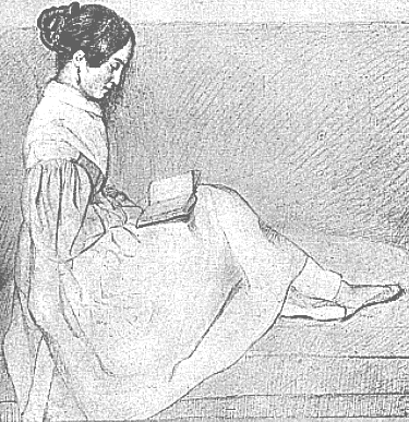 Léopoldine lisant (dessin de Victor Hugo)
