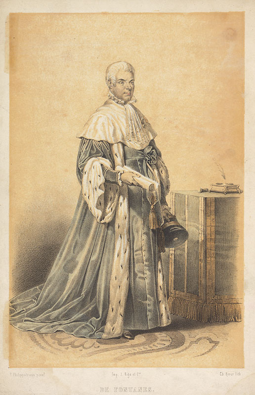 Louis de Fontanes (lithographie de Charles Bour d’après un portrait dû à Philippoteaux, © Harvard Law School Library)