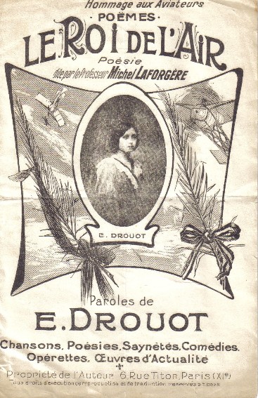 Poème de Drouot récité à Etampes par le professeur Laforgère à Etampes en juillet 1912 pour la fête de l'Aviation (p. 1)