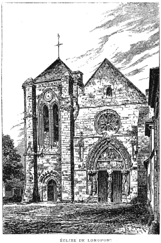 Eglise de Longpont (Gravure de L. Gaucherel)