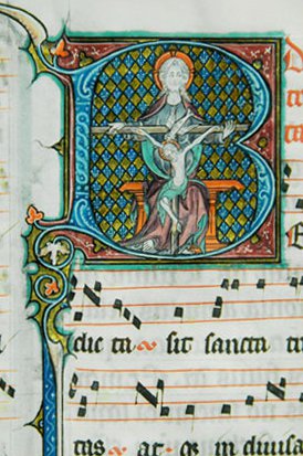 Page du missel d'Etienne Bécquart (aujourd'hui conservé à la cathédrale d'Auxerre)