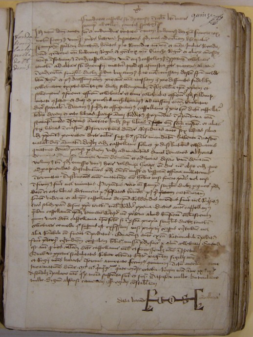 Cartulaire de Notre-Dame d'Etampes (XVe siècle): recto du quinzième folio