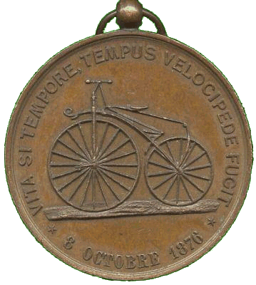 Médaille cycliste, avers