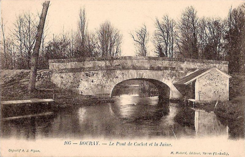 Bouray (carte postale Mulard n°105: Le Pont de Cochet et la Juine)