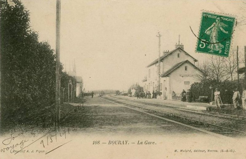 Bouray (carte postale Mulard n°108: La Gare)