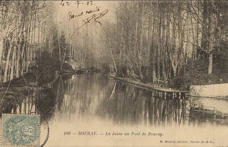 Bouray (carte postale Mulard n°109: La Juine au Pont de Bouray)