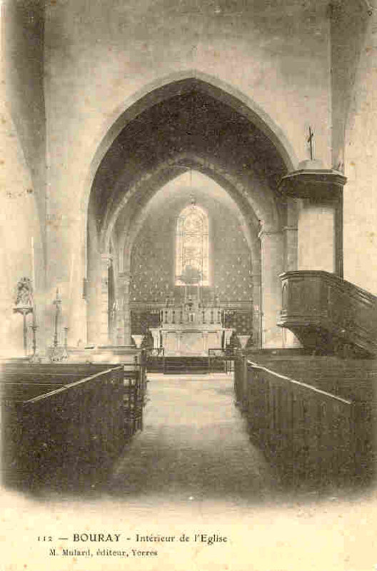 Bouray (carte postale Mulard n°112: Intérieur de l'Eglise