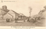 Halte du train des messageries (lithographie de Champin, 1845)