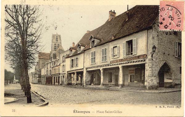 La Place Saint-Gilles en 1903 (carte postale Berthaud frères n°31)