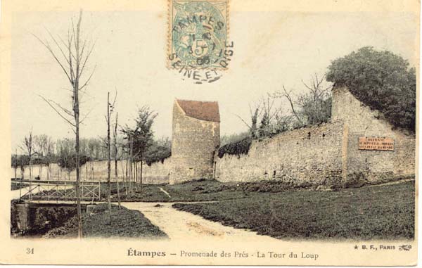 Promenade des Prés et Tour du Loup (carte postale Berthaud frères n°34)