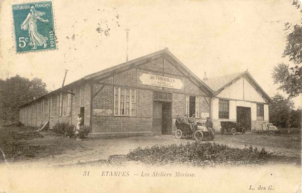 Les Ateliers morisse sur une carte postale de Louis des Gacons de 1903