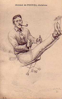 Arnaud de Pontac croqué par Poitevin en 1911 (carte postale ED)