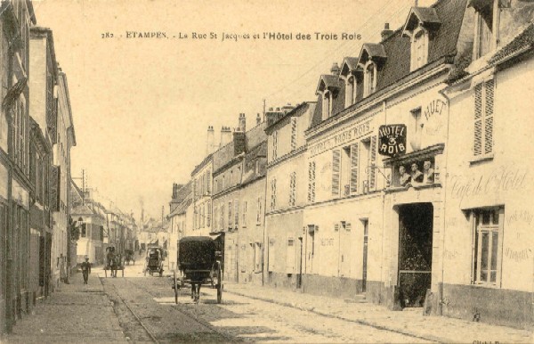 Rue Saint-Jacques et Hôtel des Trois Rois (carte postale Rameau n°282)