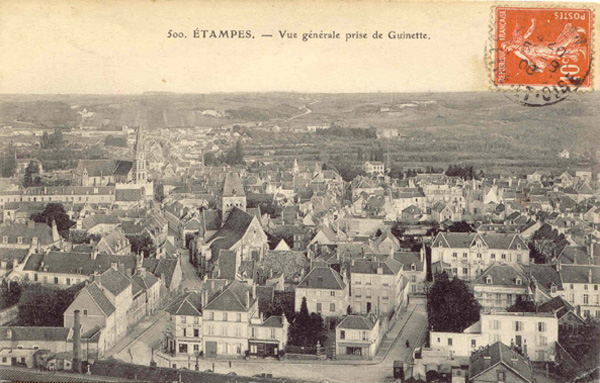 Vue générale d'Etampes (carte postale Théodule Garnon n°500)