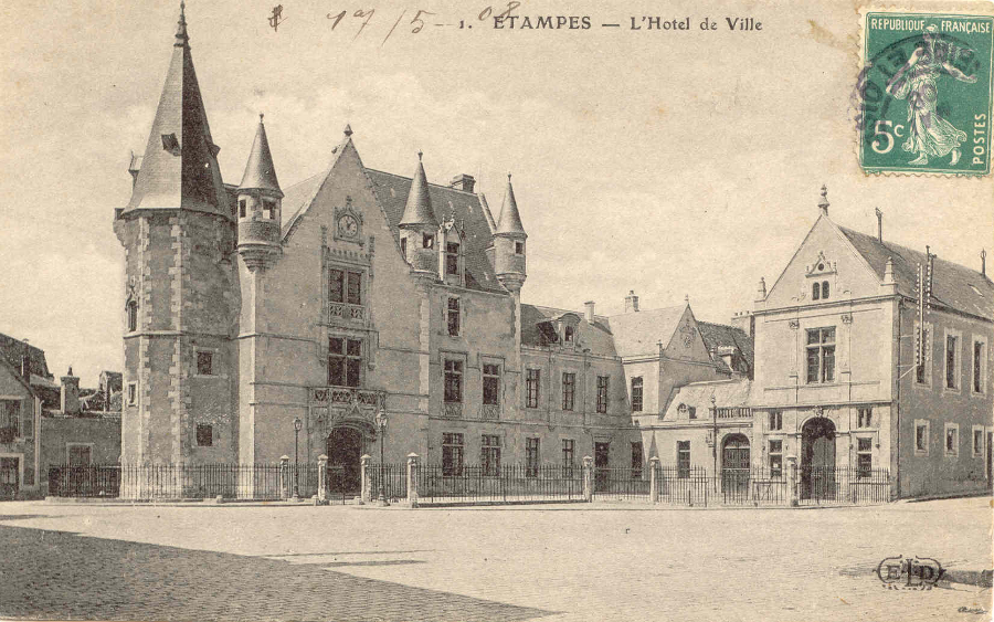 Ernest Le Deley: Etampes, L'Hôtel de Ville (1908)