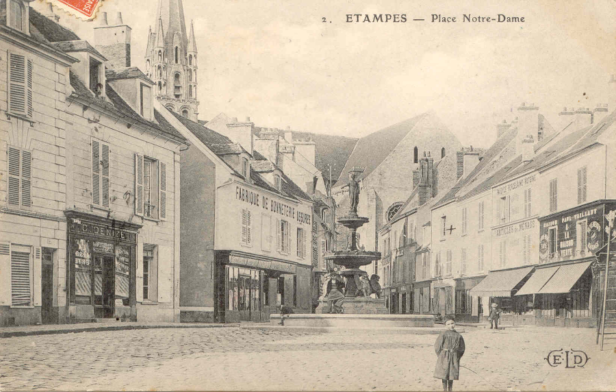 Ernest Le Deley: Etampes, Place Notre-Dame (1908)