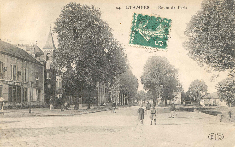 Ernest Le Deley: Etampes, Route de Paris (1908)