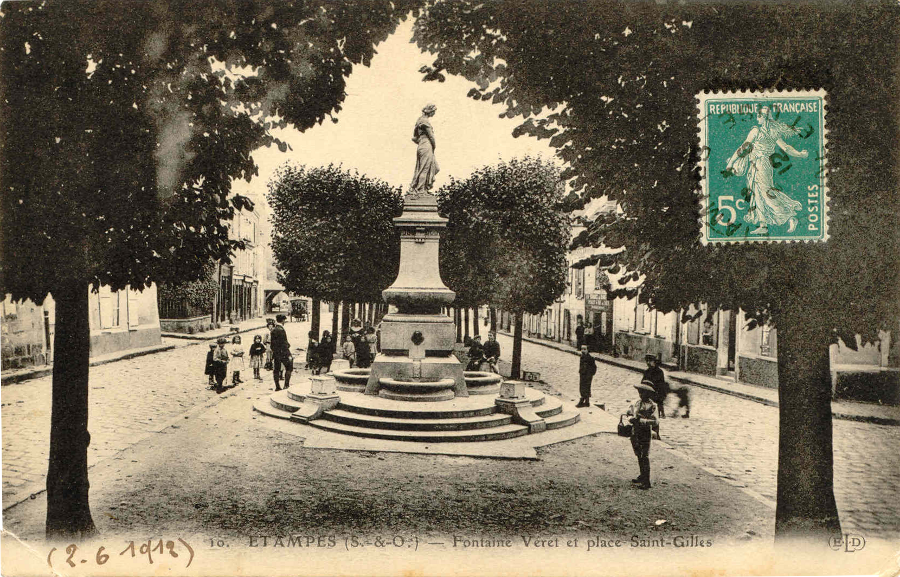 Ernest Le Deley: Fontaine Véret et place Saint-Gilles (1912)