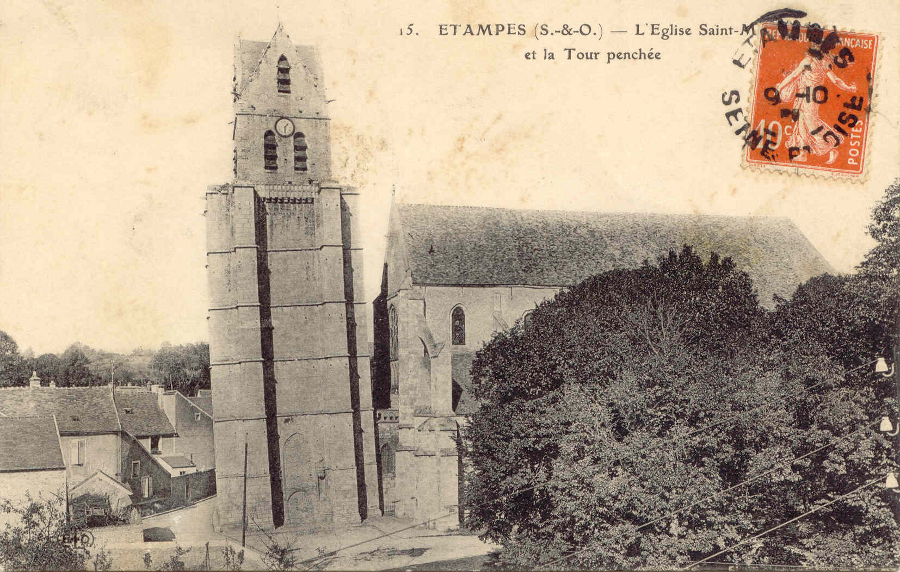 Ernest Le Deley: L'Eglise Saint-Martin et la Tour Penchée (1912)
