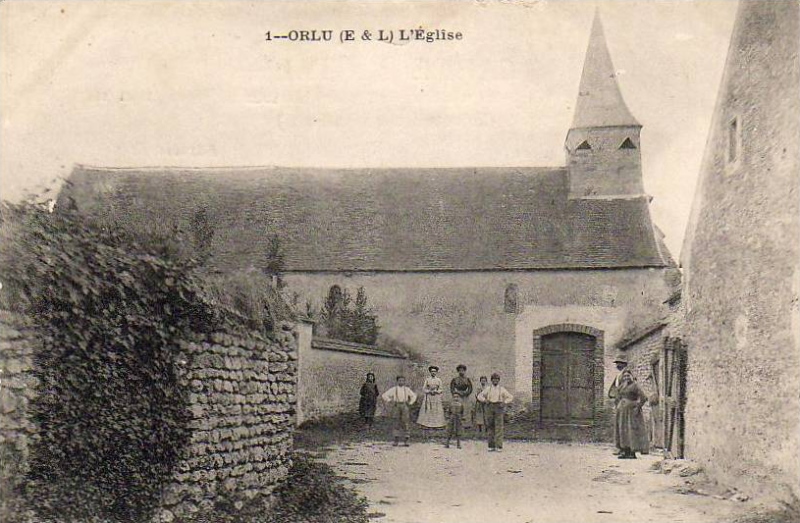 L'église d'Orlu vers 1905 (carte postale Royer n°1)