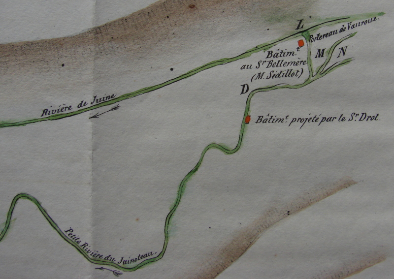 Plan du Juineteau, vers 1830 (Archives municipales d'Etampes)