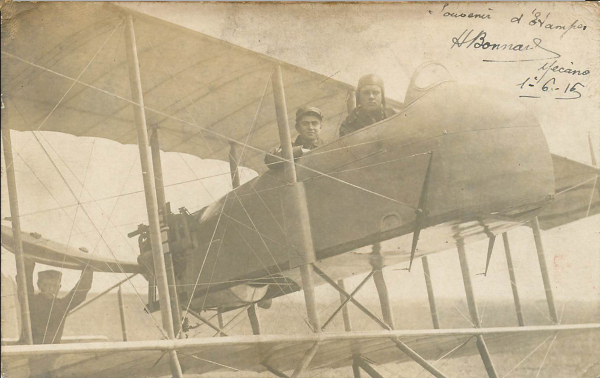 Carte-photo du mécanicien aéronautique Henri Bonnard (Etampes, 1er juin 1916)