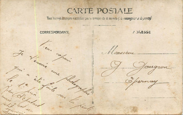 Carte-photo du mécanicien aéronutique Henri Bonnard (Etampes, 1er juin 1916)